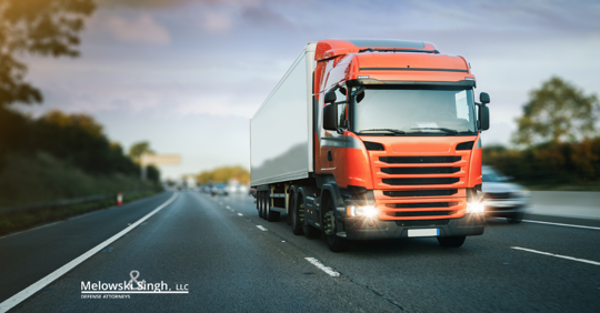 truck driving down the highway